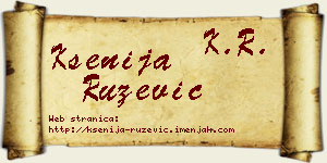 Ksenija Ružević vizit kartica
